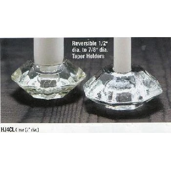 HJ4CL,Reversible Clear Candle Holder, 2 1/4