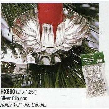 silver Tree Candles Clips