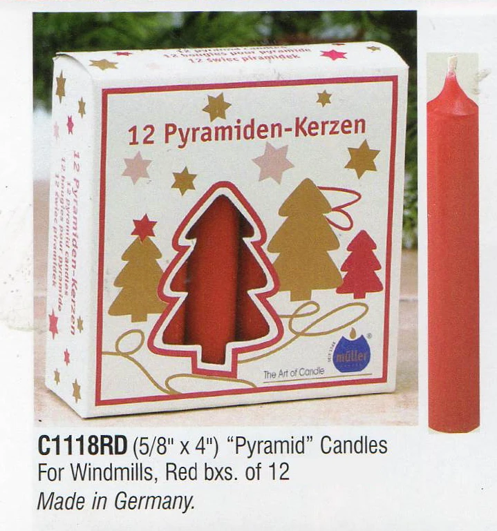 Red Pyramid Candles, Box of 12, C1118RD Image