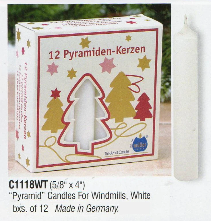 White Pyramid Candles, Box of 12, C1118WT Image